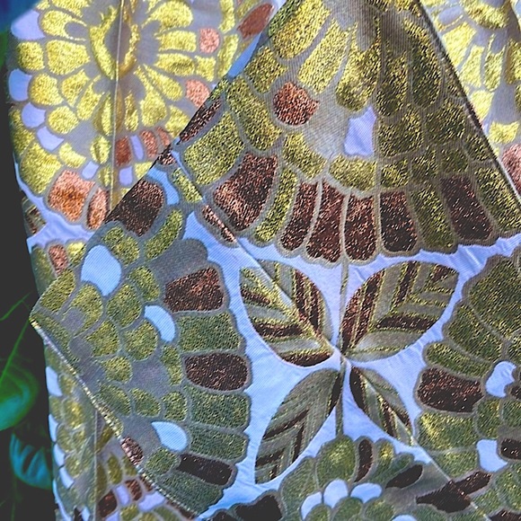 Rochas NWOT Metallic Damasque Pants - Picture 3 of 9